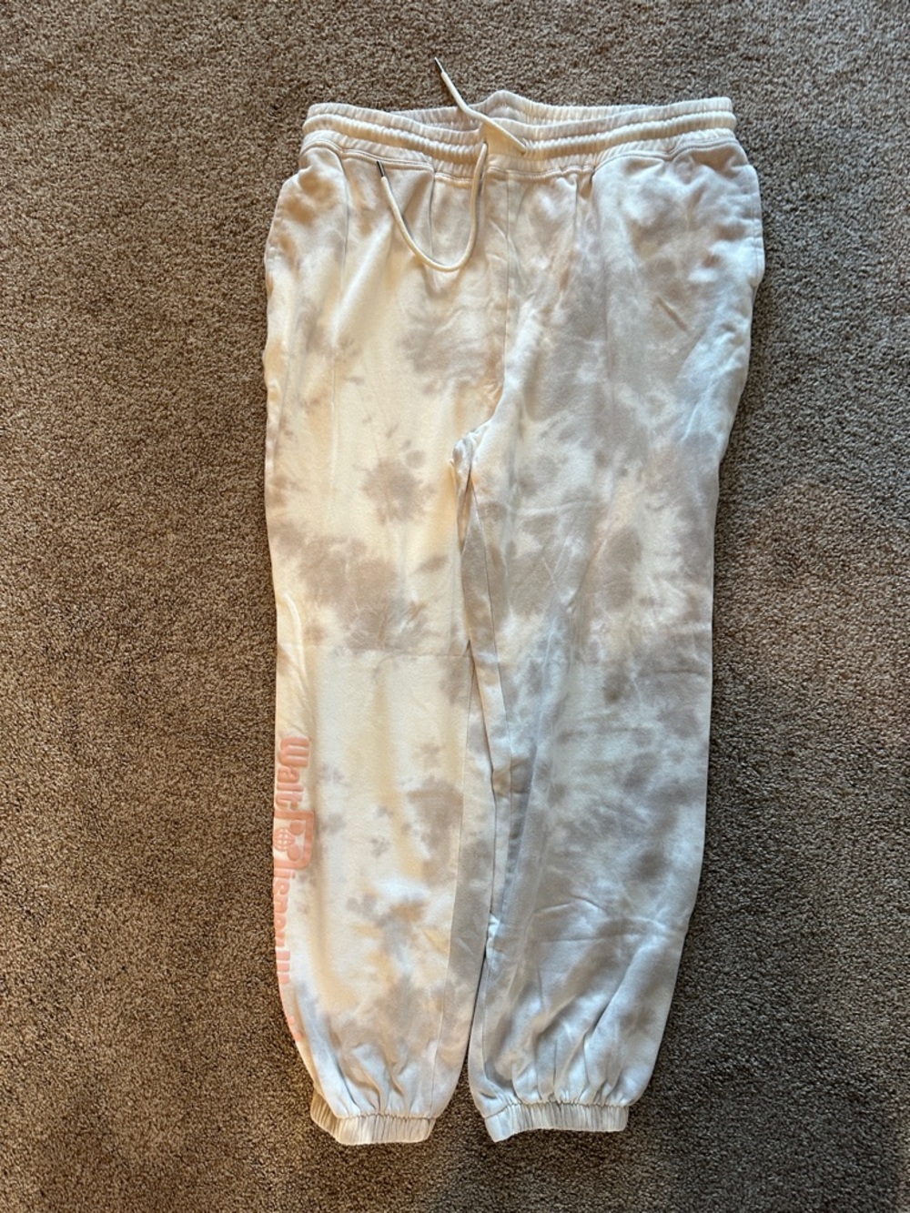 Women’s Cream Tie-Dye Jogger Sweatpants